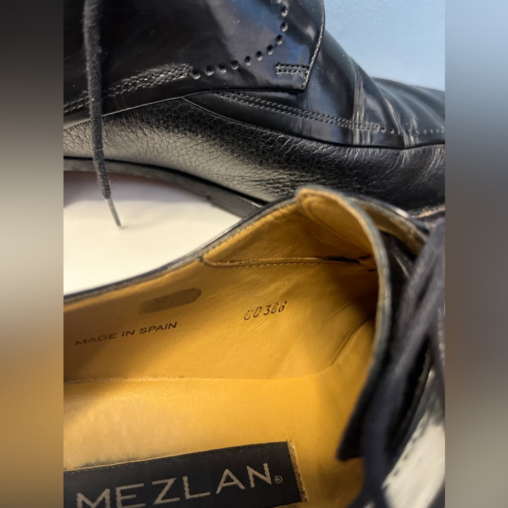 Mezlan Mens Black Leather Lace Up Shoes in Great Condition!! - Picture 7 of 12